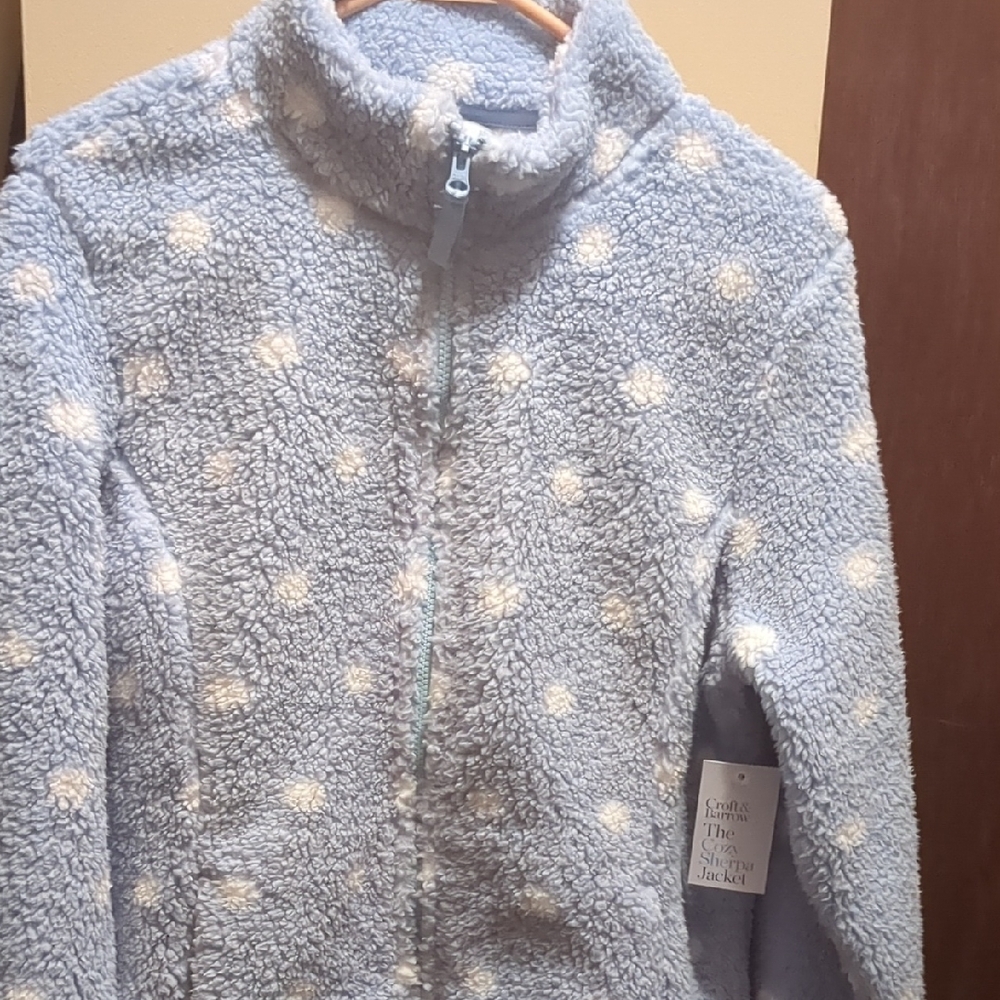 Croft & Barrow Blue and White Sherpa Jacket